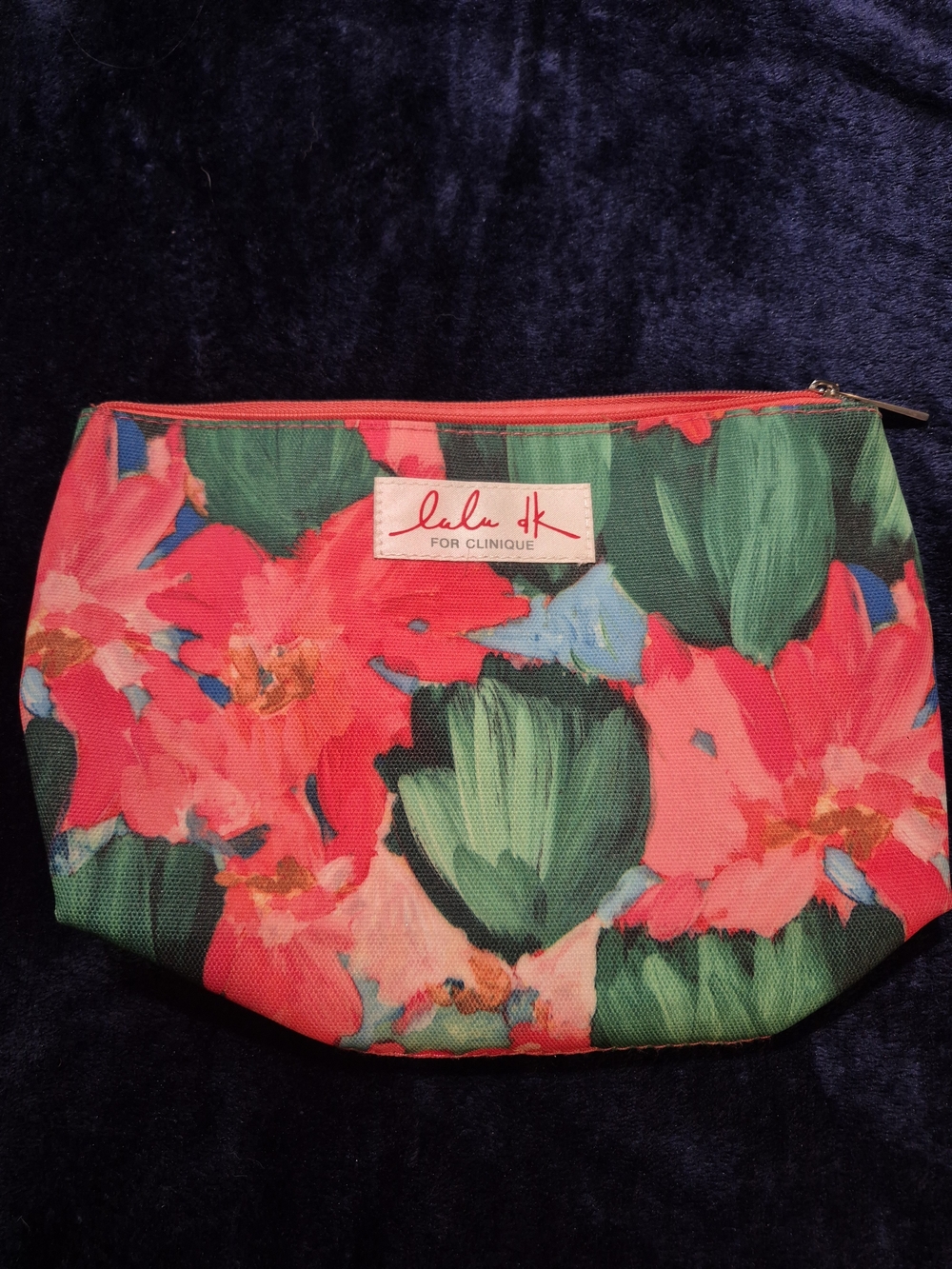 Clinique Floral Cosmetic Pouch - Pink, Green & Blue